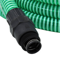 Produktbild för Sugslang med kopplingar mässing grön 1" 10 m PVC