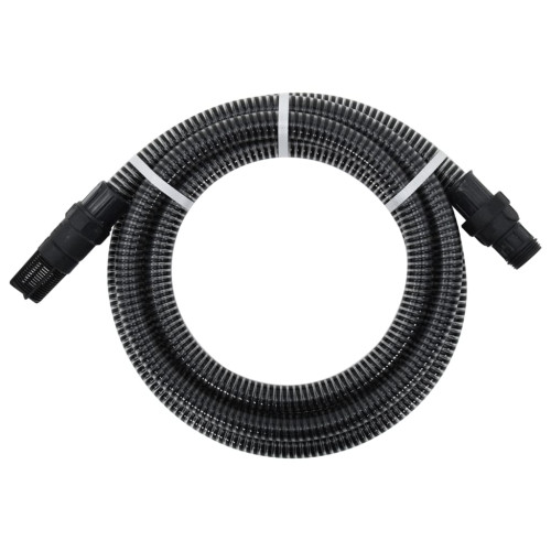 vidaXL Sugslang med PVC-kopplingar 4 m 22 mm svart