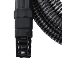 Produktbild för Sugslang med kopplingar mässing svart 1" 4 m PVC