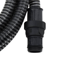 Produktbild för Sugslang med kopplingar mässing svart 1" 7 m PVC