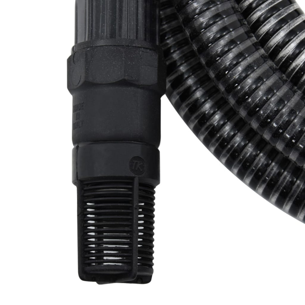 Produktbild för Sugslang med kopplingar mässing svart 1" 7 m PVC