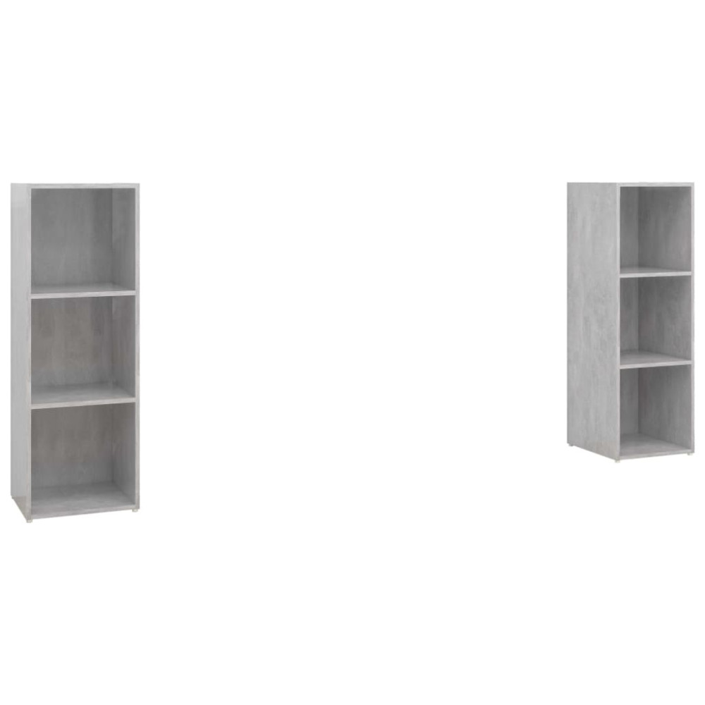 Produktbild för TV-skåp 2 delar betonggrå 107x35x37 cm konstruerat trä