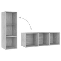 Produktbild för TV-skåp 2 delar betonggrå 107x35x37 cm konstruerat trä