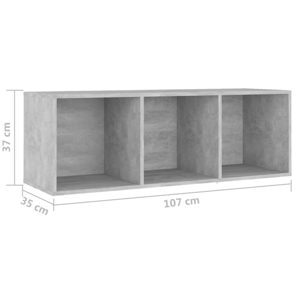Produktbild för TV-skåp 2 delar betonggrå 107x35x37 cm konstruerat trä