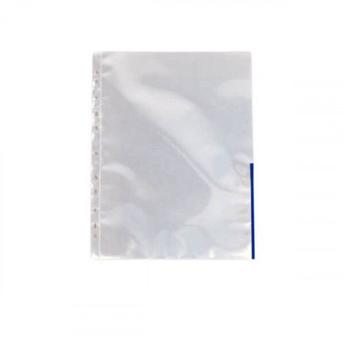 ESSELTE Plastficka A4 105my Transparent Blå 100-pack