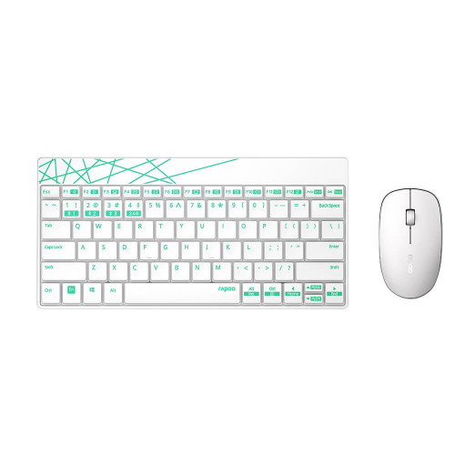 RAPOO Keyboard/Mice Set 8000M Wireless Multi-Mode White
