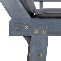 Produktbild för Trädgårdsbänk med dynor 2-i-1 190 cm grå massivt akaciaträ