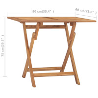 Produktbild för Hopfällbart trädgårdsbord 90x60x75 cm massiv teak