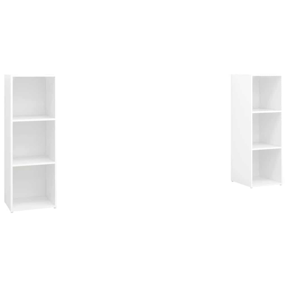 Produktbild för TV-skåp 2 st vit 107x35x37 cm konstruerat trä