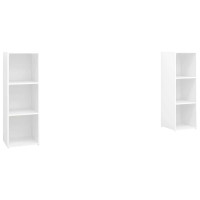 Produktbild för TV-skåp 2 st vit 107x35x37 cm konstruerat trä