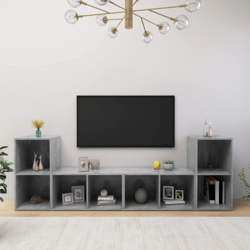 vidaXL TV-skåp 4 st betonggrå 72x35x36,5 cm konstruerat trä