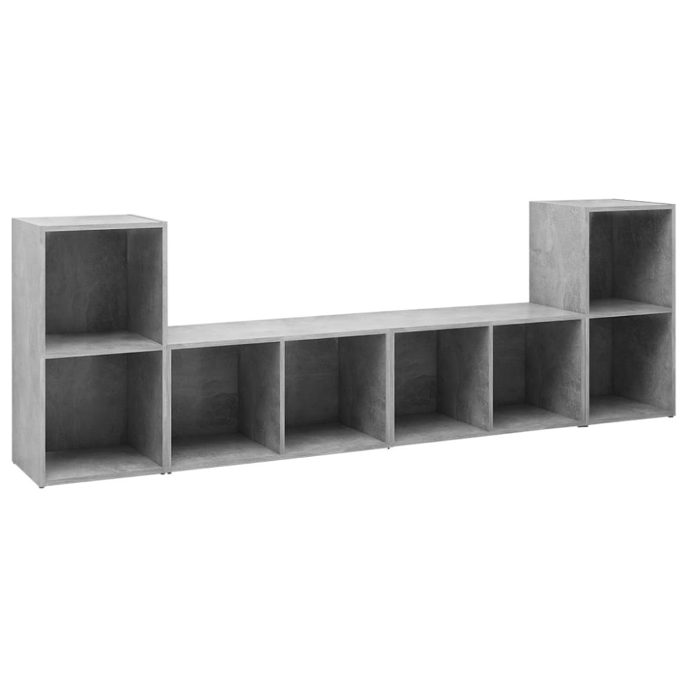 Produktbild för TV-skåp 4 st betonggrå 72x35x36,5 cm konstruerat trä