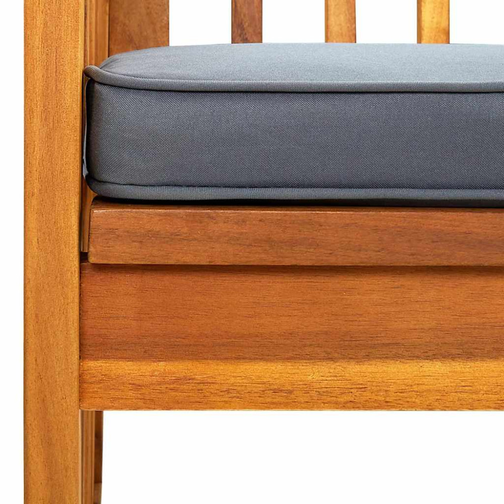 Produktbild för Trädgårdsbänk med dyna 147 cm massivt akaciaträ