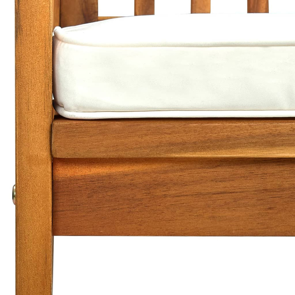 Produktbild för Trädgårdsbänk med dyna 119 cm massivt akaciaträ