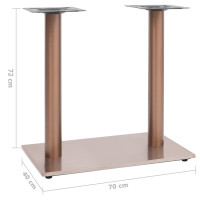 Produktbild för Bordsben för cafébord silver 70x40x72 cm rostfritt stål