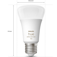 Miniatyr av produktbild för Hue White Color Ambiance E27 1100lm 2-pack