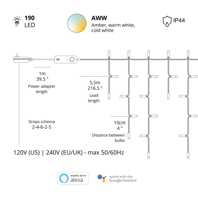 Produktbild för Icicle 190 AWW LEDs Gen.II IP44 Gold Edition