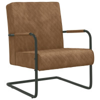 Produktbild för Fribärande stol brun sammet