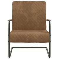 Produktbild för Fribärande stol brun sammet