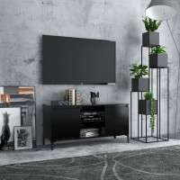 Miniatyr av produktbild för TV-bänk med metallben svart 103,5x35x50 cm