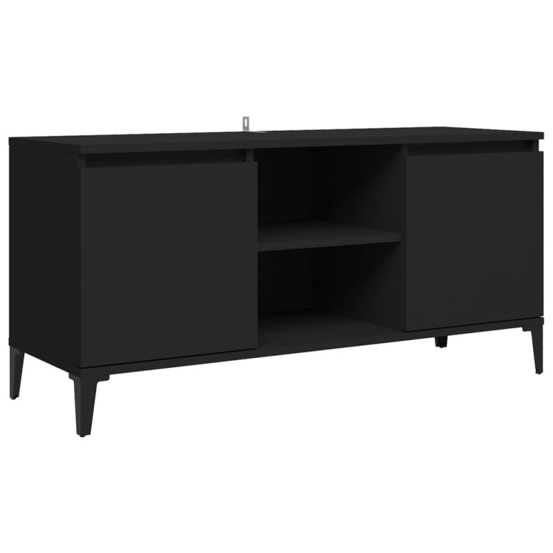 Produktbild för TV-bänk med metallben svart 103,5x35x50 cm
