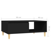 Produktbild för Soffbord svart 90x60x35 cm spånskiva