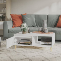 Produktbild för Soffbord vit 90x60x35 cm konstruerat trä