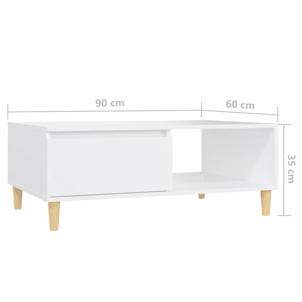 Produktbild för Soffbord vit 90x60x35 cm konstruerat trä