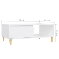 Produktbild för Soffbord vit 90x60x35 cm konstruerat trä