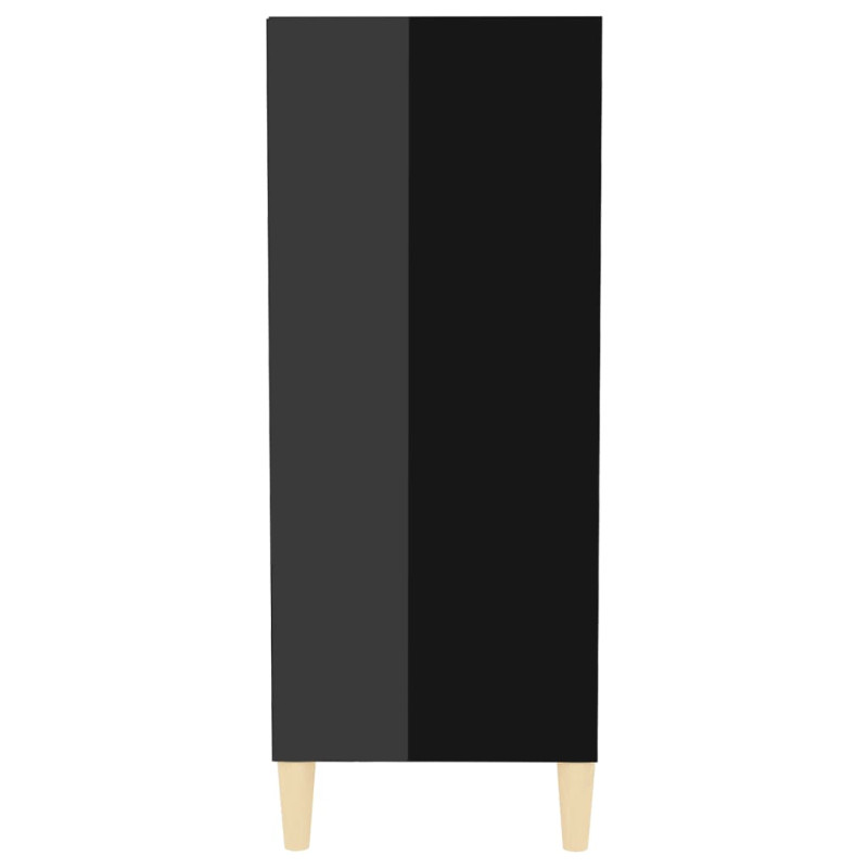 Produktbild för Skänk svart högglans 57x35x90 cm spånskiva