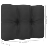 Produktbild för Loungegrupp för trädgården med dynor 11 delar svart massiv furu