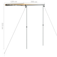 Produktbild för Husvagnsmarkis 1,2x2x2,15 m beige