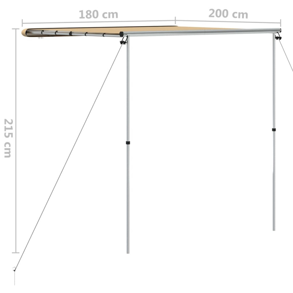 Produktbild för Husvagnsmarkis 1,8x2x2,15 m beige