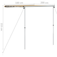 Produktbild för Husvagnsmarkis 1,8x2x2,15 m beige