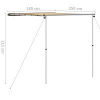 Produktbild för Husvagnsmarkis 1,8x2,5x2,15 m beige