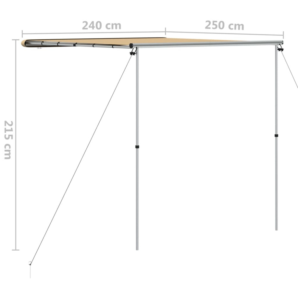 Produktbild för Husvagnsmarkis 2,4x2,5x2,15 m beige