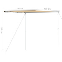 Produktbild för Husvagnsmarkis 2,4x3x2,15 m beige