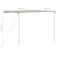 Produktbild för Husvagnsmarkis 3x2x2,15 m beige