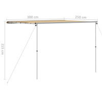 Produktbild för Husvagnsmarkis 3x2,5x2,15 m beige