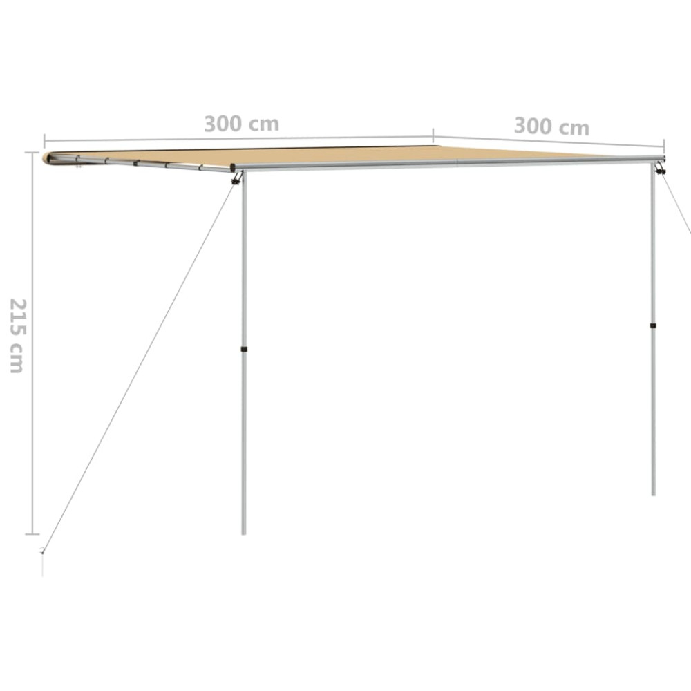 Produktbild för Husvagnsmarkis 3x3x2,15 m beige