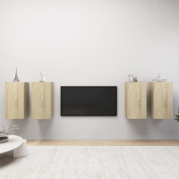 Miniatyr av produktbild för TV-skåp 4 delar sonoma-ek 30,5x30x60 cm konstruerat trä
