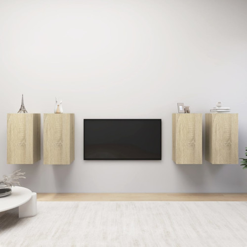 vidaXL TV-skåp 4 delar sonoma-ek 30,5x30x60 cm konstruerat trä