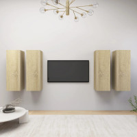 Miniatyr av produktbild för TV-skåp 4 delar sonoma-ek 30,5x30x90 cm konstruerat trä