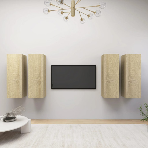 vidaXL TV-skåp 4 delar sonoma-ek 30,5x30x90 cm konstruerat trä