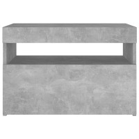 Miniatyr av produktbild för Sängbord med LED-belysning betonggrå 60x35x40 cm