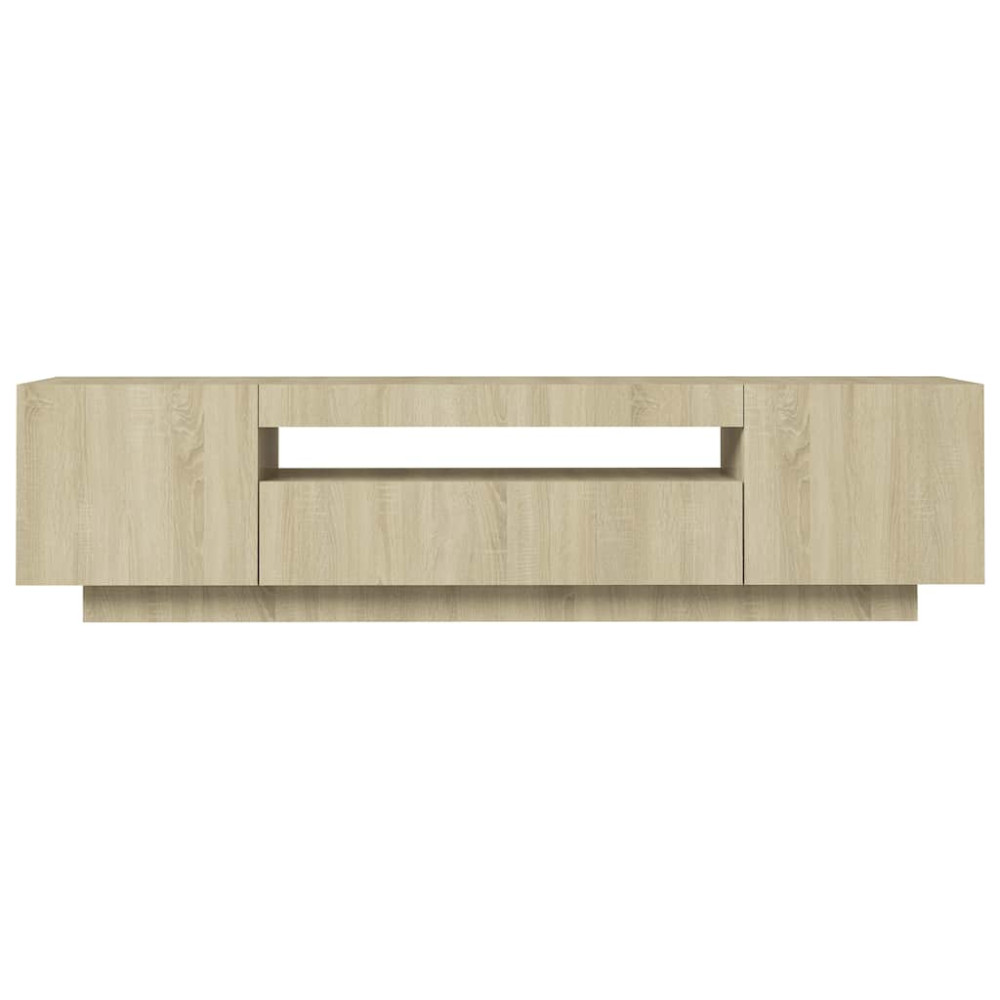 Produktbild för TV-bänk med LED-belysning sonoma-ek 160x35x40 cm