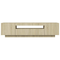 Produktbild för TV-bänk med LED-belysning sonoma-ek 160x35x40 cm