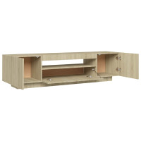 Produktbild för TV-bänk med LED-belysning sonoma-ek 160x35x40 cm