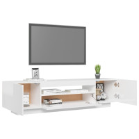 Miniatyr av produktbild för TV-bänk med LED-belysning vit högglans 160x35x40 cm