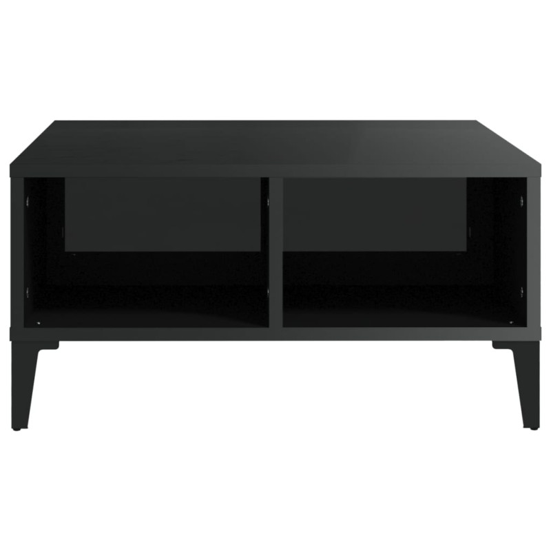 Produktbild för Soffbord svart högglans 60x60x30 cm spånskiva